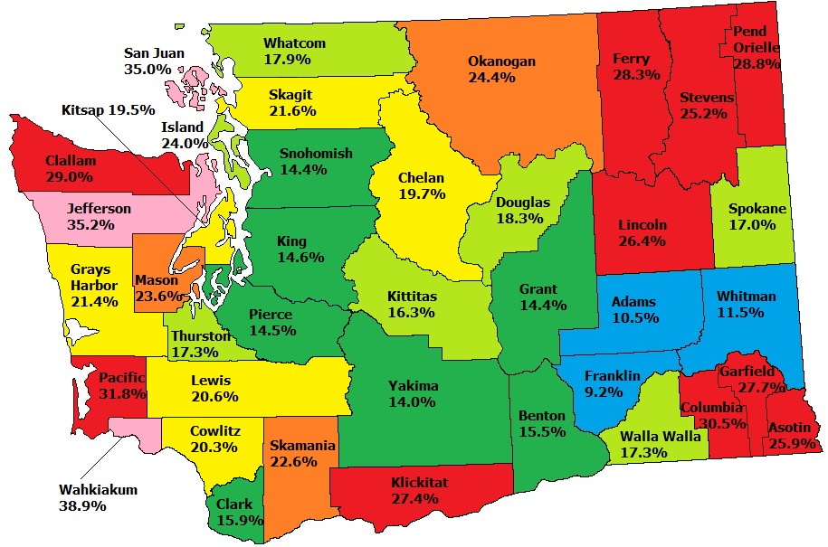 Population Projection For Washington Seniors In 2020 click On Map 